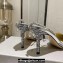 Jimmy Choo Heel 8.5cm Saeda 85 Pumps Glitter Silver with Crystal Embellishment 2024