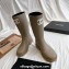Cheap Sale Chanel CC Logo Rubber Rain Boots Khaki Green