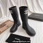Cheap Sale Chanel CC Logo Rubber Rain Boots Black