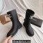 Cheap Sale Chanel CC Logo Rubber Rain Ankle Boots Black