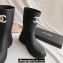 Cheap Sale Chanel CC Logo Rubber Rain Ankle Boots Black