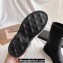 Cheap Sale Chanel CC Logo Rubber Rain Ankle Boots Black
