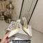 Jimmy Choo Heel 10cm Saeda 100 Pumps Patent Leather White with Crystal Embellishment 2024