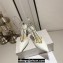 Jimmy Choo Heel 10cm Saeda 100 Pumps Patent Leather White with Crystal Embellishment 2024