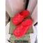 Cheap Sale Gucci perforated GG rubber platform slip-on sandals Red