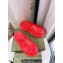 Cheap Sale Gucci perforated GG rubber platform slip-on sandals Red