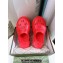Cheap Sale Gucci perforated GG rubber platform slip-on sandals Red