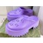 Cheap Sale Gucci perforated GG rubber platform slip-on sandals Purple