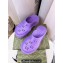 Cheap Sale Gucci perforated GG rubber platform slip-on sandals Purple