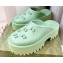 Cheap Sale Gucci perforated GG rubber platform slip-on sandals Light Green