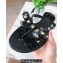Cheap Sale Valentino Rubber Rockstud Thong PVC Flip Flops with Bow Black