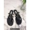 Cheap Sale Valentino Rubber Rockstud Thong Flat Sandals Black