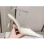 Jimmy Choo Heel 8.5cm Saeda 85 Pumps Patent Leather White with Crystal Embellishment 2024