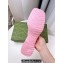 Cheap Sale Gucci Heel 5.5cm Platform 2.5cm Embossed Logo Rubber Mules Pink
