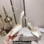 Jimmy Choo Heel 8.5cm Saeda 85 Pumps Patent Leather White with Crystal Embellishment 2024
