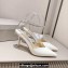 Jimmy Choo Heel 8.5cm Saeda 85 Pumps Patent Leather White with Crystal Embellishment 2024