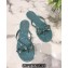 Cheap Sale Valentino Rubber Rockstud Thong PVC Flip Flops with Bow Blue