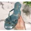 Cheap Sale Valentino Rubber Rockstud Thong PVC Flip Flops with Bow Blue