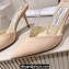 Jimmy Choo Heel 8.5cm Saeda 85 Pumps Patent Leather Nude with Crystal Embellishment 2024
