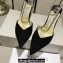 Jimmy Choo Heel 8.5cm Saeda 85 Pumps Suede Black with Crystal Embellishment 2024