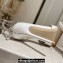 Jimmy Choo Heel 10cm Saeda 100 Pumps Satin White with Crystal Embellishment 2024