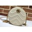 Gucci GG Marmont Mini Round Shoulder Bag 550154 Leather White