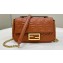 Fendi Medium Baguette Chain Midi Brown nappa leather bag