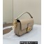 Fendi Medium Baguette Dove gray crocodile leather bag
