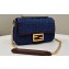 Fendi Medium Baguette Chain Midi FF bag Denim Blue
