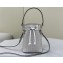 Fendi Mini Mon Tresor Bucket Silver leather bag with crystal FF motif