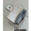 Fendi Mini Baguette Silver leather bag with crystal FF motif
