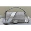 Fendi Medium Baguette Silver leather bag with crystal FF motif