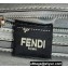 Fendi Medium Baguette Silver leather bag with crystal FF motif