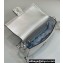 Fendi Medium Baguette Silver leather bag with crystal FF motif