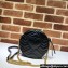 Gucci GG Marmont Mini Round Shoulder Bag 550154 Leather Black
