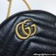 Gucci GG Marmont Mini Round Shoulder Bag 550154 Leather Black
