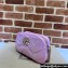 Gucci GG Marmont Small shoulder Camera Bag 447632 iridescent quilted chevron leather Pink