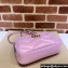 Gucci GG Marmont Small shoulder Camera Bag 447632 iridescent quilted chevron leather Pink