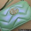 Gucci GG Marmont Small shoulder Camera Bag 447632 iridescent quilted chevron leather Green