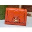 Gucci GG Matelassé card case Wallet 723786 in Orange leather