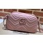 Gucci GG Marmont Small shoulder Camera Bag 447632 leather Pink with Brass hardware