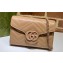 Gucci GG Marmont matelassé mini Bag 474575 leather Nude with Brass hardware