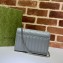 Gucci GG Marmont matelassé mini Bag 474575 leather Gray with Antique silver-toned hardware