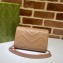Gucci GG Marmont matelassé mini Bag 474575 leather Nude with Brass hardware