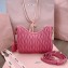 Miu Miu Matelassé nappa leather shoulder bag with Chain 5BH211 Fuchsia