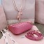 Miu Miu Matelassé nappa leather shoulder bag with Chain 5BH211 Fuchsia