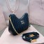 Miu Miu Matelassé nappa leather shoulder bag with Chain 5BH211 Black