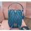 Miu Miu Matelassé nappa leather Bucket Bag 5BE084 Blue