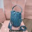 Miu Miu Matelassé nappa leather Bucket Bag 5BE084 Blue
