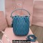 Miu Miu Matelassé nappa leather Bucket Bag 5BE084 Blue